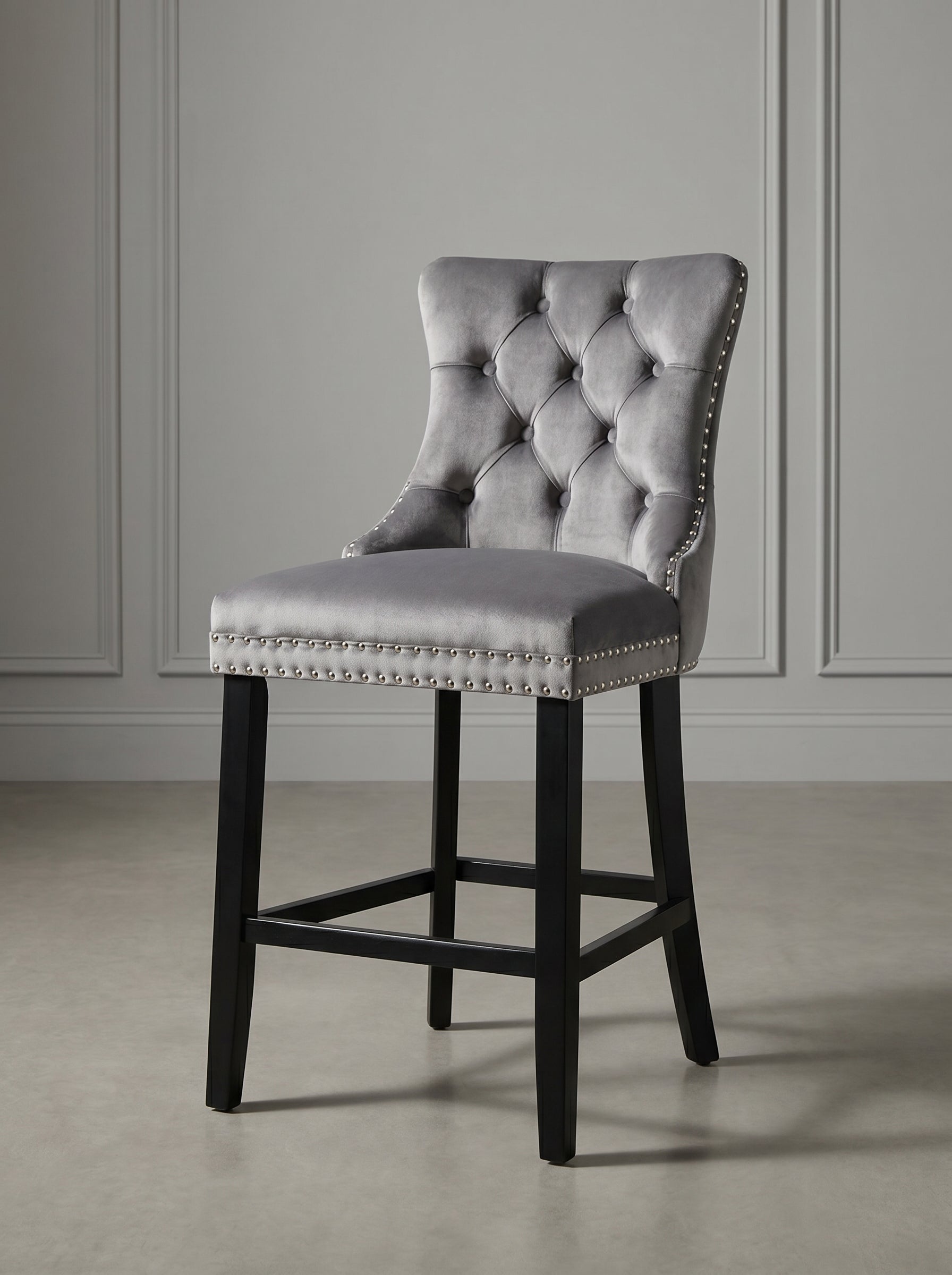 Harlow Tufted Velvet Bar Stool