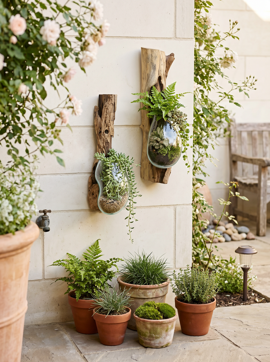 Driftwood Wall-Mounted Slump Bowl Planter