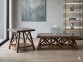 Farmhouse X-Frame Coffee & Side Table Set | Slate Insert Top