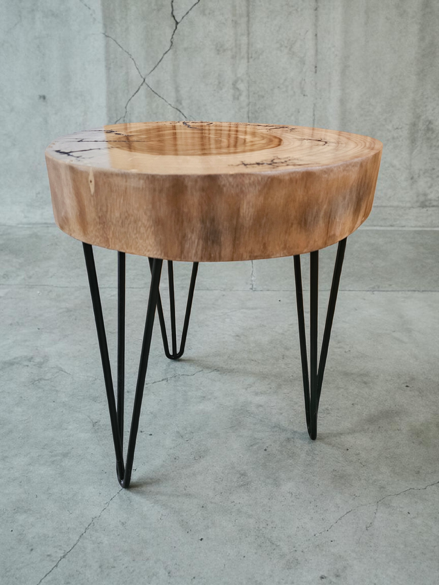 Camphor Laurel Timber Side Table with Fractal Burning