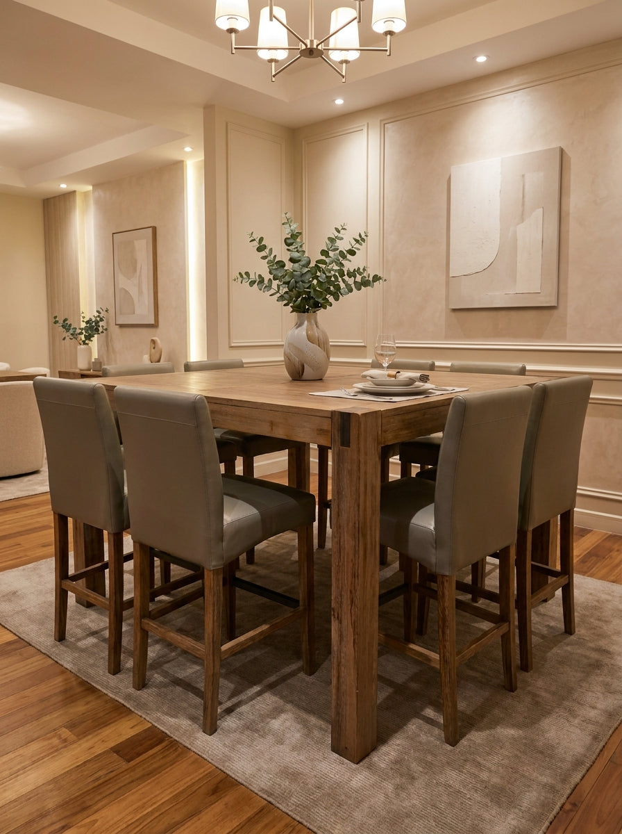 Rustic Timber Dining Table & Chairs Set