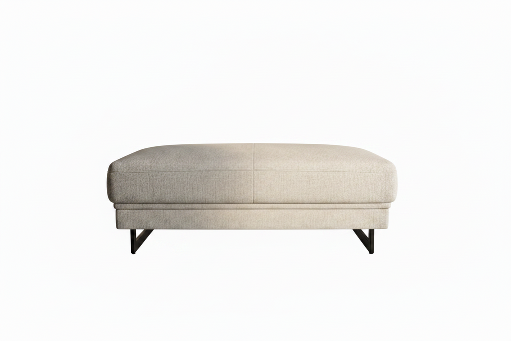 Modern Large Ottoman - Light Grey