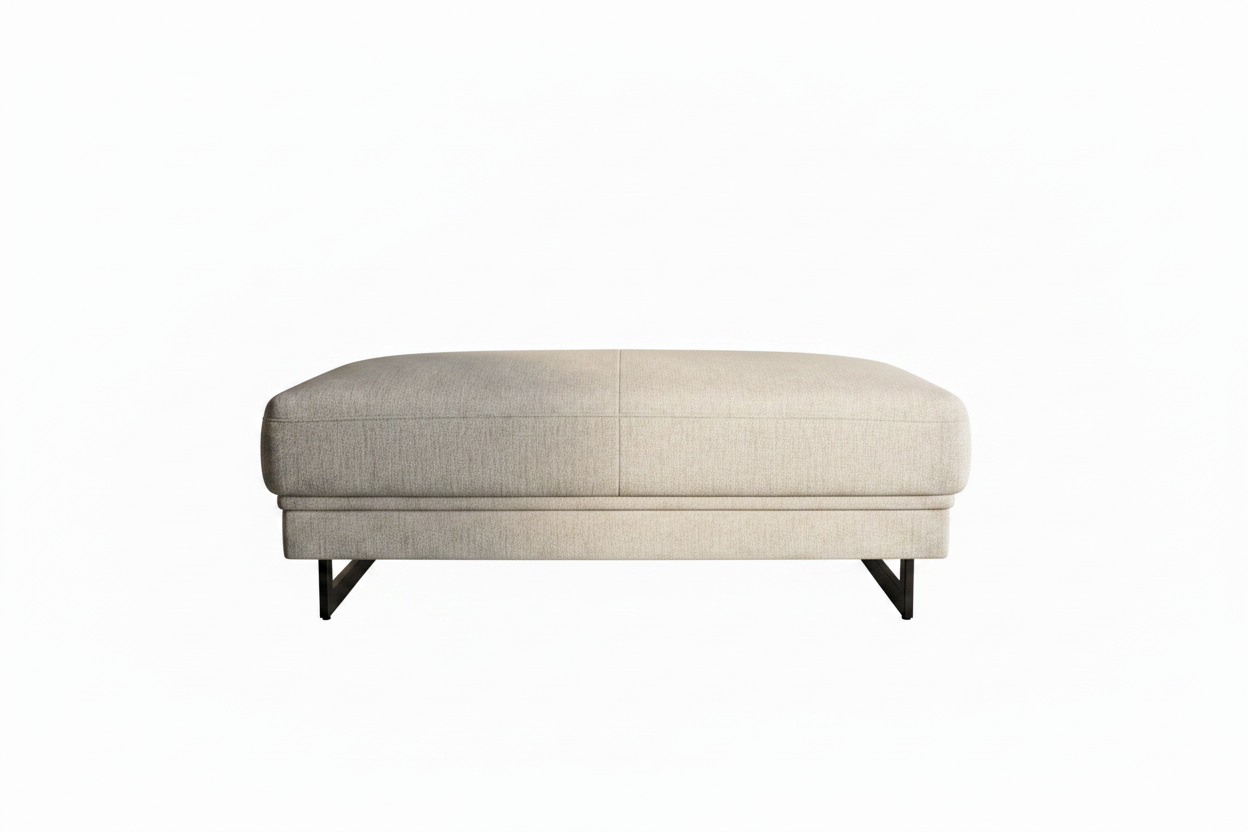 Modern Large Ottoman - Light Grey