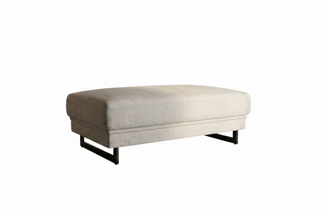 Modern Large Ottoman - Light Grey