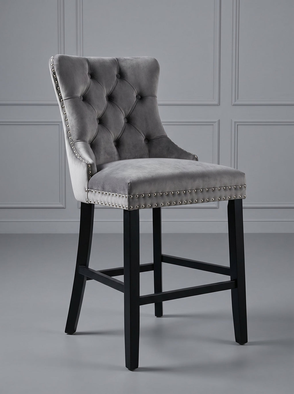 Harlow Tufted Velvet Bar Stool