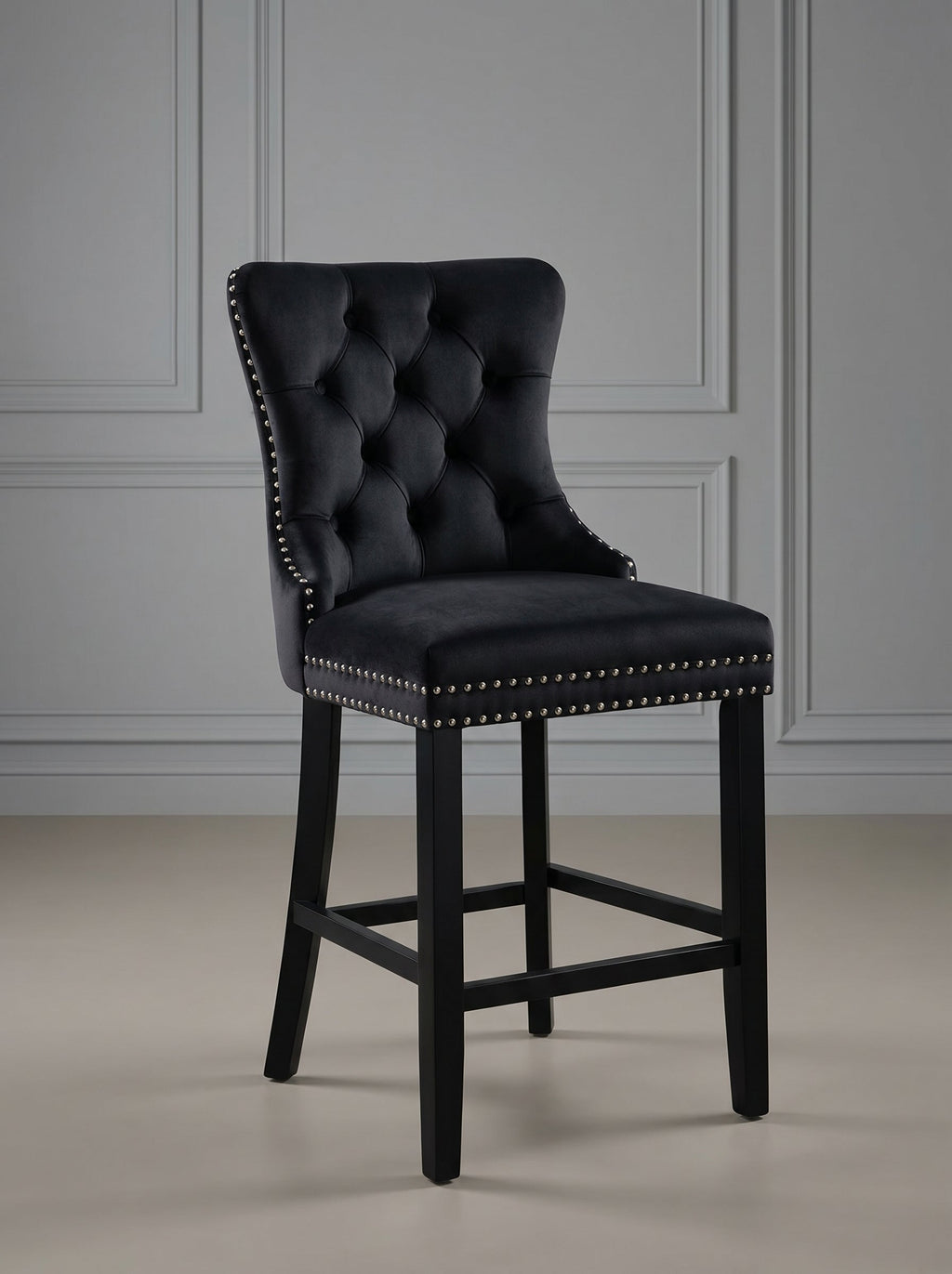 Harlow Tufted Velvet Bar Stool
