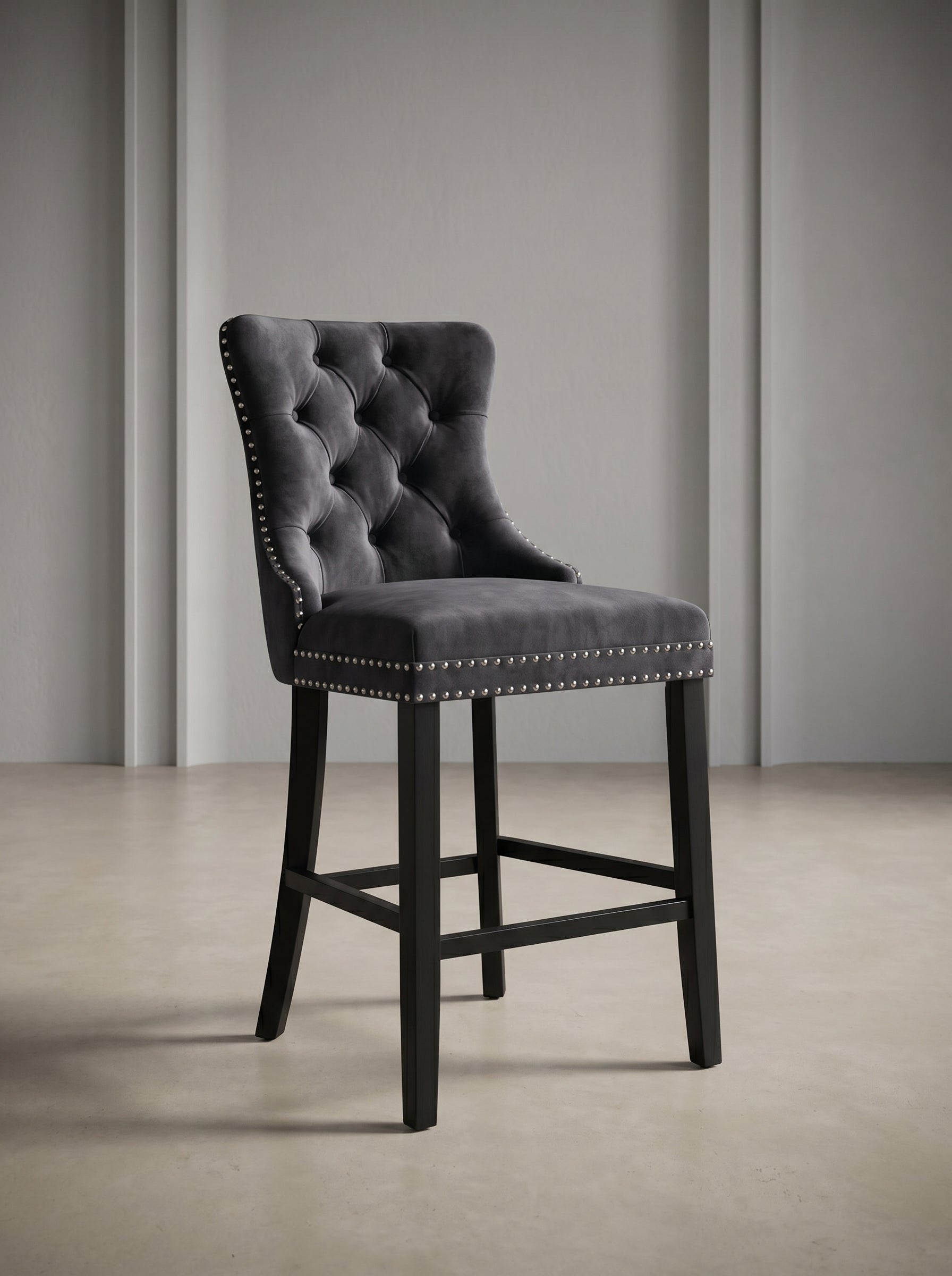 Harlow Tufted Velvet Bar Stool